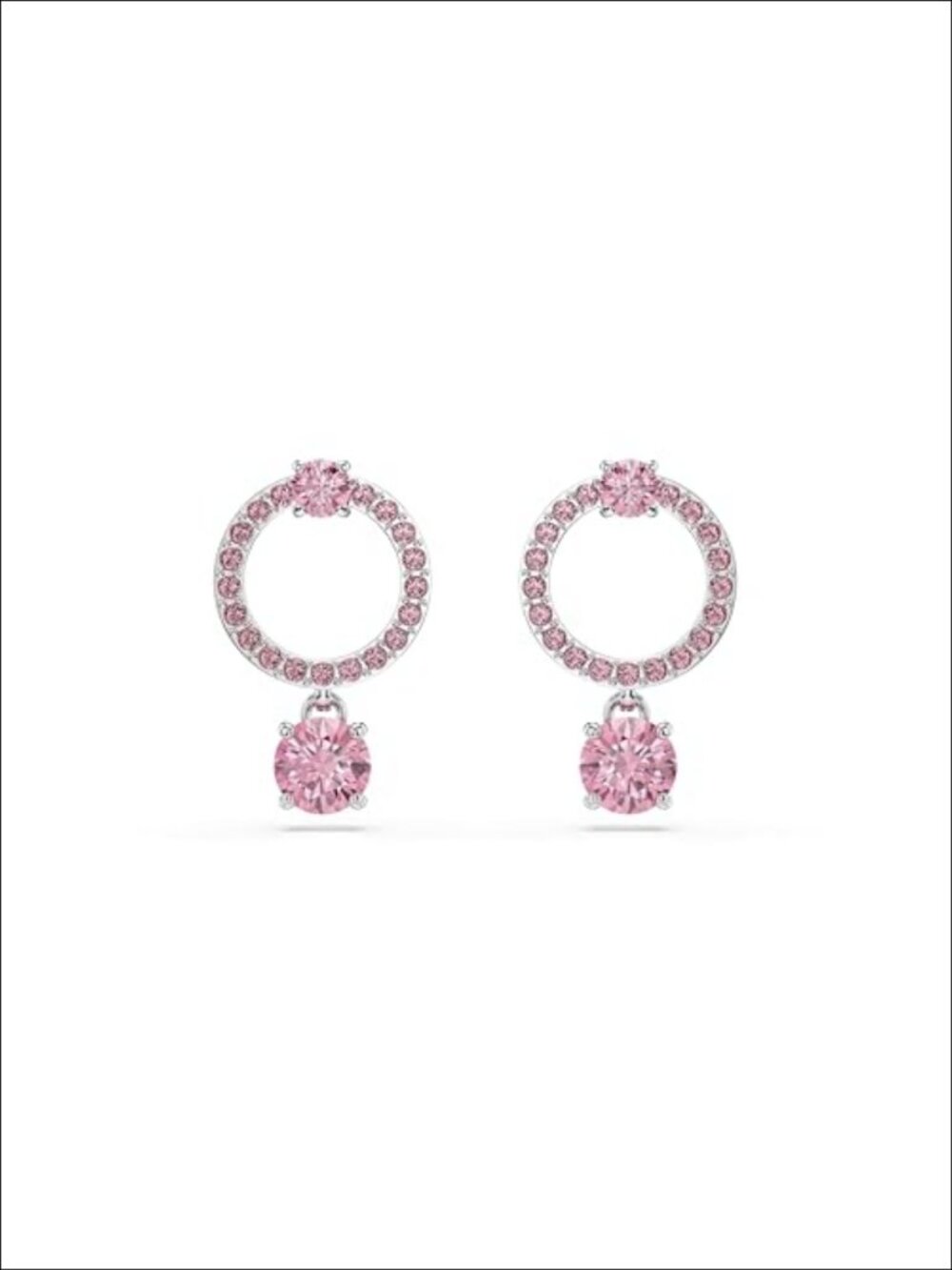 Crystal Drop Dangle Earrings Round Pear Cut Push Back
